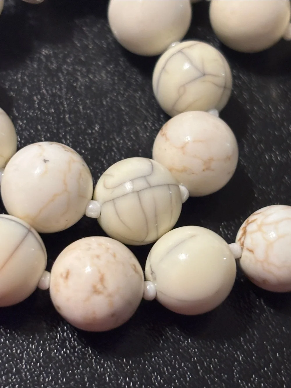 Chico's Cream Howlite-Style‎ Beaded Necklace